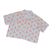 Teddy Bear Cropped Button Up Shirt (M-XL)