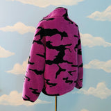 NWOT Vans Purple Cow Print Fleece Jacket Sz M