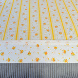 Yellow Floral Striped Bedsheet
