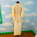 Vintage 1970s Kaftan Gauze Cream Maxi Dress Sz S/M