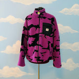 NWOT Vans Purple Cow Print Fleece Jacket Sz M