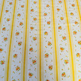 Yellow Floral Striped Bedsheet