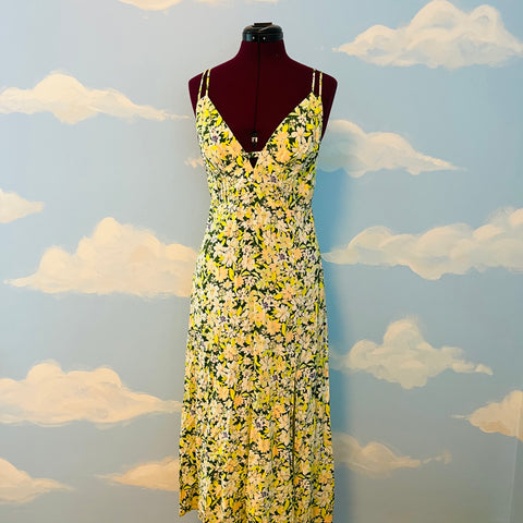 NWT UO Green Floral Midi Strappy Dress Sz M