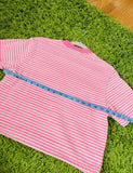 NWOT Teddy Fresh Pink Stripe Crop T Shirt mens sz S