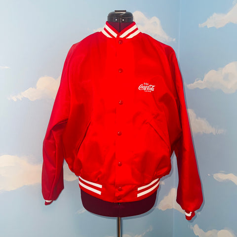 80s Coca Cola Satin Jacket Sz L