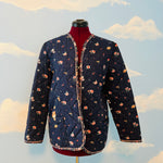 Vintage 90s Mouse Pocket Quilted Coat Sz M/L