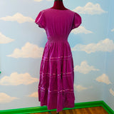 Vintage 90s Purple Maxi Hippie Dress Sz M