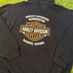 Harley Davidson Madrid Spain Logo Hoodie Sz Small