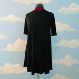 Stretchy Black Half Sleeve Mini Dress Sz M