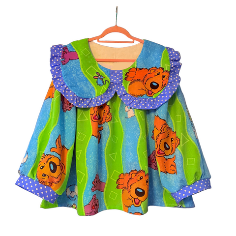 Blue House Bear Blouse (M-XL)