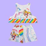 Rainbow Pony Two Piece Short Set w/ pockets (L)