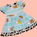 Lazy Cat Cow Print Babydoll Dress (L)