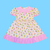 Puppet Babies Pink Frog Collar Fitted Babydoll Dress (S)