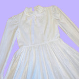 Wedding Cake Long Sleeve Bow Dress (S/M)