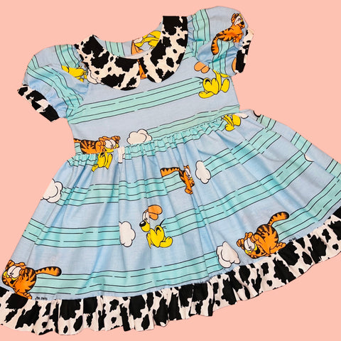 Lazy Cat Cow Print Babydoll Dress (L)