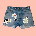 Mouse and Cow Print Patch Shorts (L)
