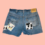 Mouse and Cow Print Patch Shorts (L)