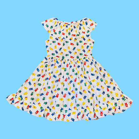 Teddy Bear Sleeveless Ruffle Neck Dress (M)
