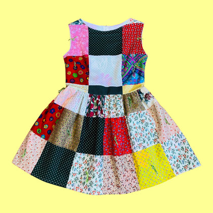 Quilted Patchwork Sleeveless Dress (S)