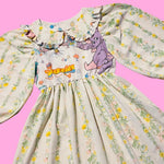 Pastel Floral Animal Midi Dress (L)