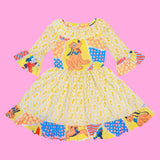 Yellow Floral Puppy Dress (M)