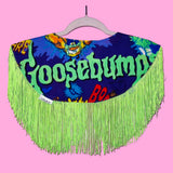 Goosebooks Funky Floral Slime Green Fringe Collar