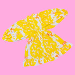 Yellow Bird Balloon Sleeve Dress (S)