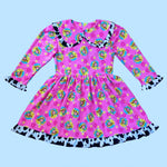 Miss Pig Cow Print 3/4 Sleeve Dress (M)