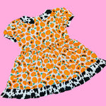 Funny Pumpkins Cow Print Babydoll Dress (L)