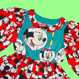 Christmas Mouse Long Sleeve Babydoll Dress (S)