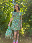 Floral Green Sleeveless Dress (M)