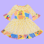 Yellow Floral Puppy Dress (M)