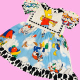 90s Mix Match Print Loose Babydoll Dress (L)