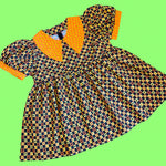 Pointy Collar Pumpkin Patchwork Dress (2X)