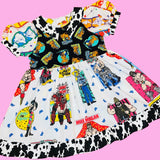 90s Mix Match Print Loose Babydoll Dress (L)
