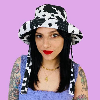 Cow Print Sun Hat Bonnet