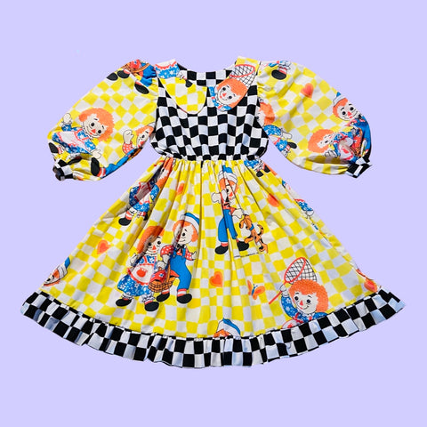 Raggedy Doll/Checkered Midi Dress (M)