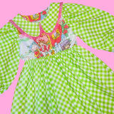 Strawberry Cutie Lace Trimmed Midi Dress (L)