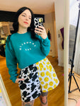 Cow Print/Smiley Face Split Shorts L/XL