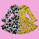 Cow Print/Funky Animals Split Dress (M)