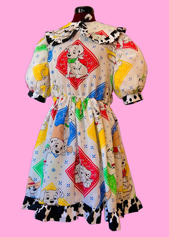 Dalmatian Cowprint Babydoll Dress (L)