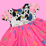 90s Mix Match Print Loose Babydoll Dress(S)