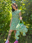 Floral Green Sleeveless Dress (M)