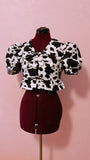 Chicken and Cow Print Tie Top (M)