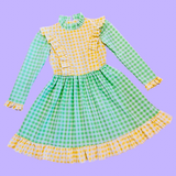 Lemon Lime Ruffle Prairie Dress (M)